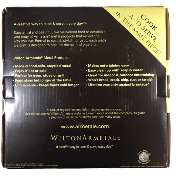 WILTON ARMETALE Harvest Chip & Dip Bowl Medium #470186 Aluminum Serveware NWT - Picture 5 of 12